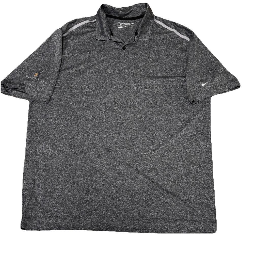 Nike Golf Tour Performance Dri-FIT Polo Shirt Mens XL Black Heather Gray Trim*
